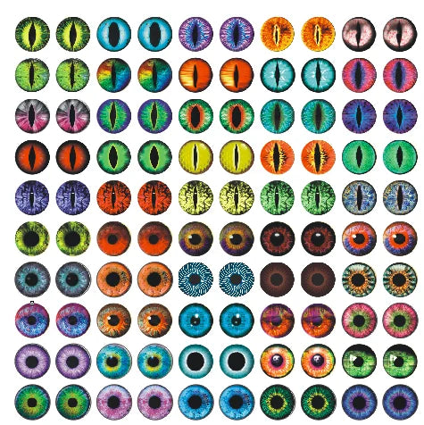 100pcs 50 Pairs Dragon Eyes Cat Eye Toys Hot Sale 6mm 8mm 10mm 12mm Handmade Photo Glass Cabochons DIY Making Accessories