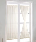 ReadyMade Wholesale French Style Door Window Curtains White Voile Sheer Curtains Polyester Rod Pocket Processing Type