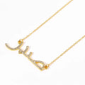 Gold Silver Copper Jewelry Custom Name Fashion Necklace Personalized Iced Out Zircon Arabic Name Necklace