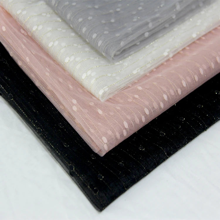 Customized 100% Polyester Breathable Organic Soft Tulle Fabric 20D Tricot Knit Plain Pattern for Weddings Bags Garments Girls