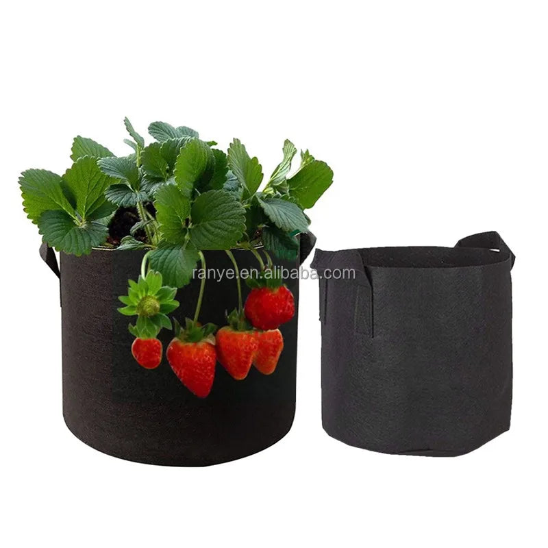 1 Gallon Fabric Round Planting Container Grow Bags Breathable Felt Pot
