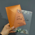Customizable Luxury Design DIY Wedding Invitation Cards Factory-issued Clear Acrylic Logo Blank Envelopes Music Style Paper