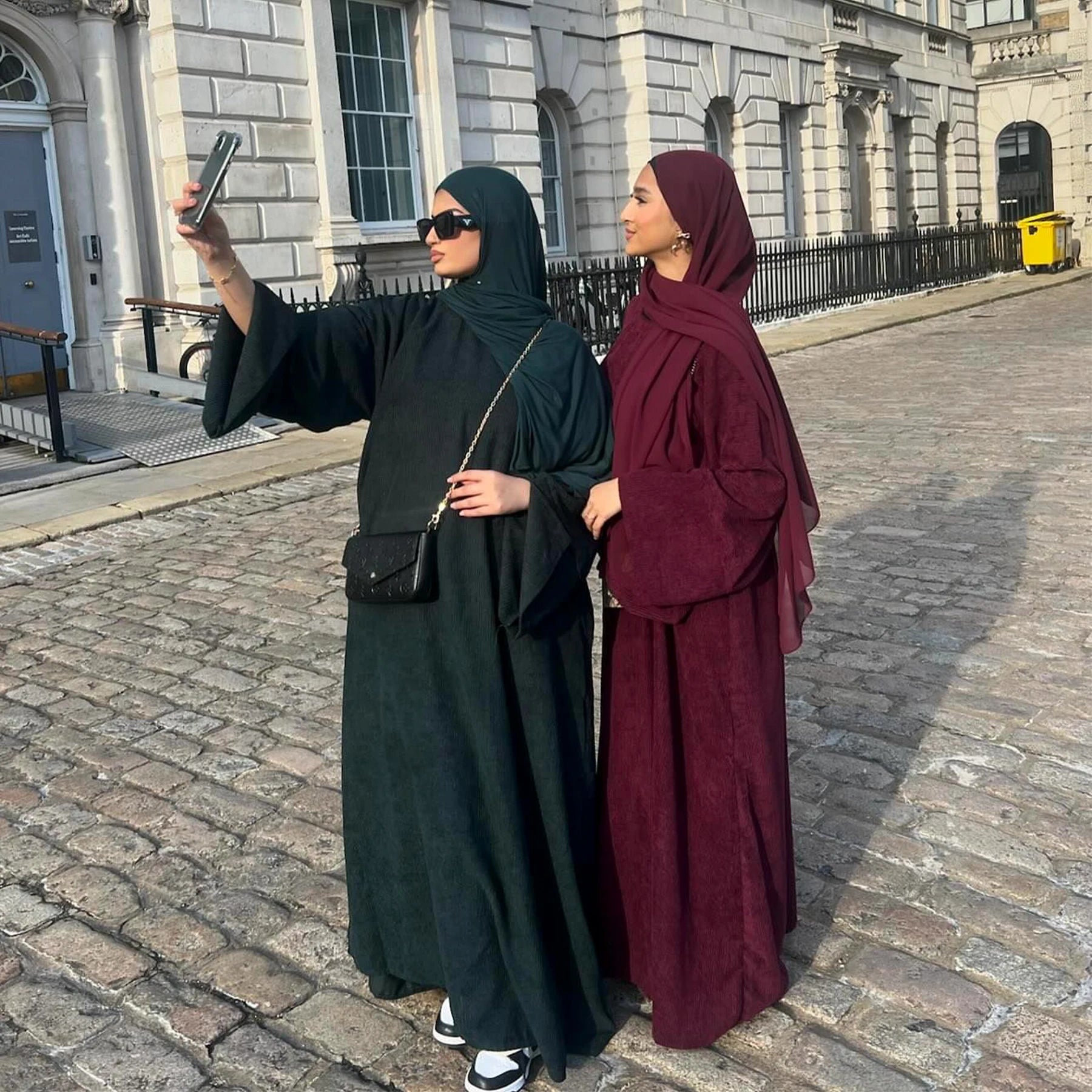 Loriya 2023 New Autumn Winter Corduroy Women Closed Abaya Plain Plus Size Modest Muslim Abaya Islamic Clothing
