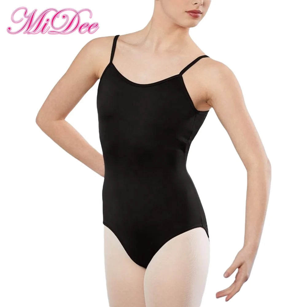 MiDee Ballet Leotard for Women Adults Flexible Camisole Breathable Backless Secure Tight Fitting Training Dancewear