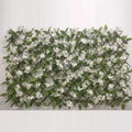 Stock Expandable Artificial White Hydrangea Willow Trellis Heat Treated Expandable Artificial Leaf Fence for Decorative Purpose