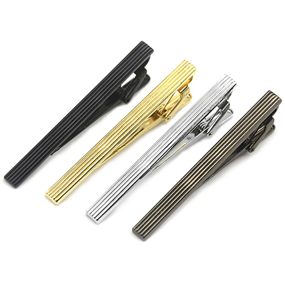 New Tie Clips Men's Metal Necktie Bar Crystal Dress Shirts Tie Pin for Wedding Ceremony Metal Gold Tie Clip Man Accessories
