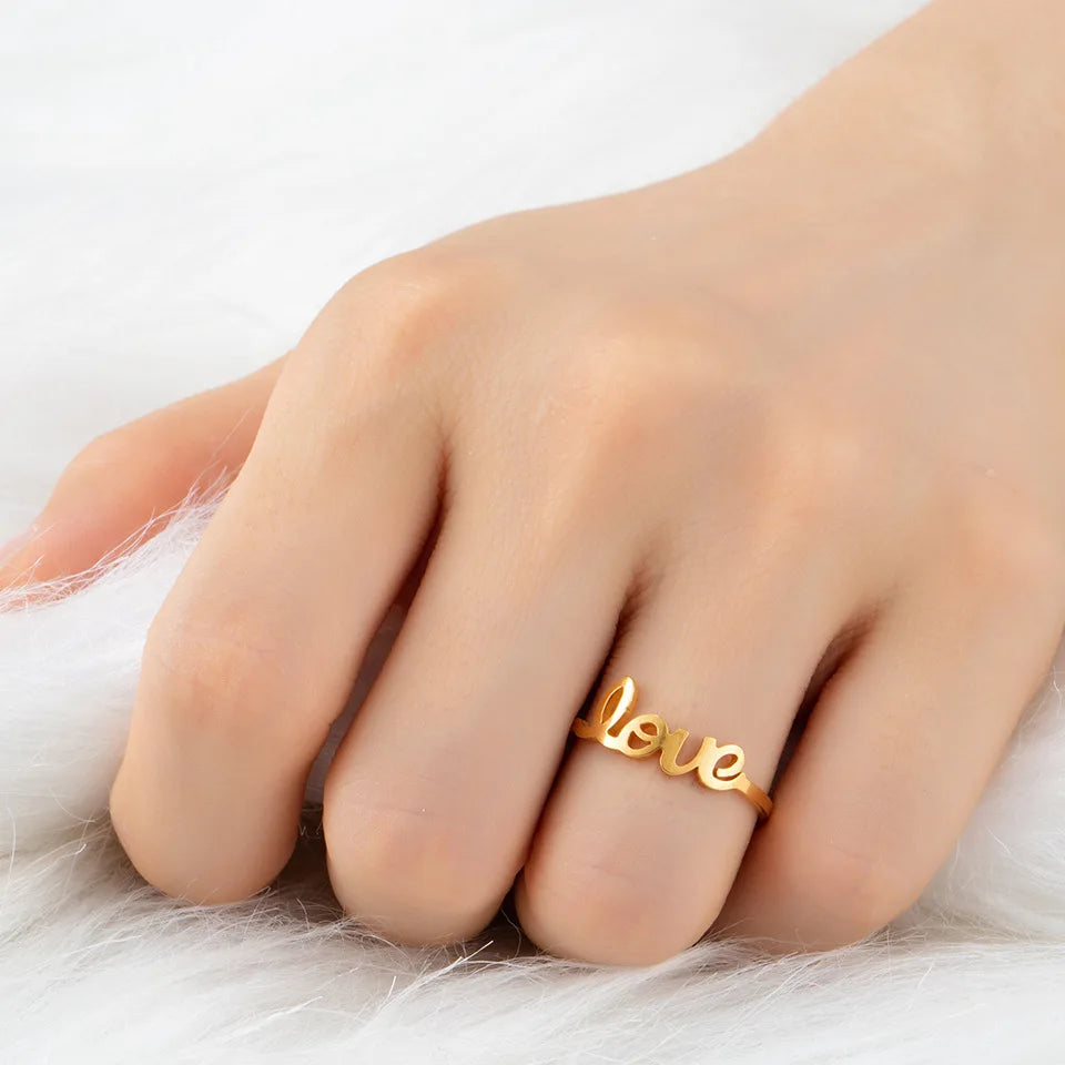 Fashion Finger Cross Rings Adjustable Gold Plated Animal Couple Rings Simple Stainless Steel Love Rings for Men Women