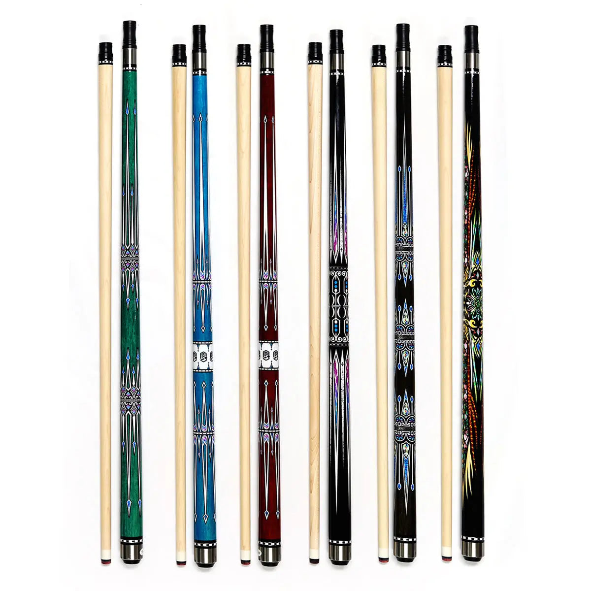 New  Premium Quality Maple  Wood 1/2  Billiard Cue 57 Inch Length 13mm Tip with Cue Joint Protector