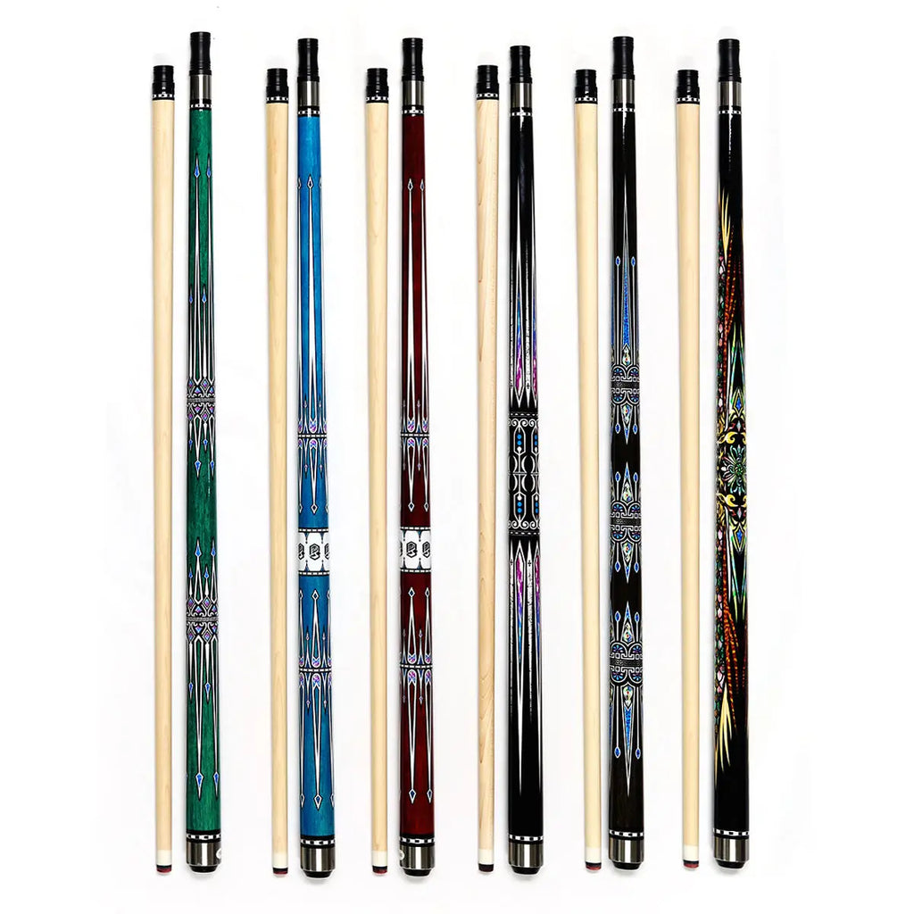 New Premium Quality Maple Wood 1/2 Billiard Cue 57 Inch Length 13mm Tip with Cue Joint Protector