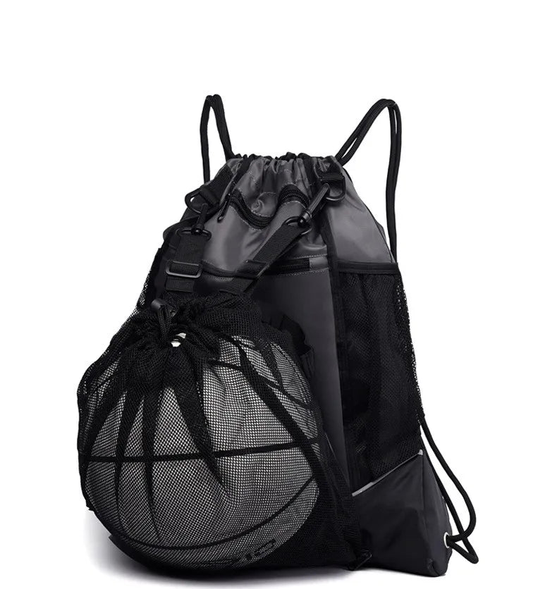 Large Capacity Waterproof Outdoor Travel Gym Basketball Shoe Drawstring Sport Bag