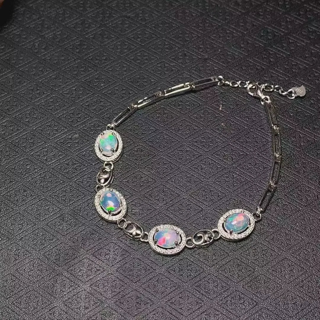 Hot Popular 925 Sterling Silver H Bracelet China Wholesale Platinum & Gold Rhodium Plated with Opal Classic Style for Gift Party