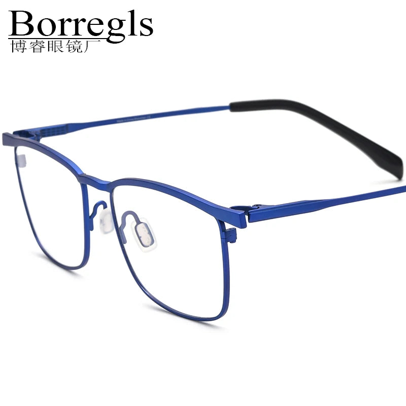 Borregls Titanium Glasses Frame Men New Brand Designer Lightweight High Quality Square Eyeglasses Women Optical Eyewear 185741