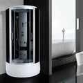Aluminium Frameless Modern Walk-In Shower Enclosures ABS Material Tray Glass Door Steam Bath Function Home Bathroom Sauna Square