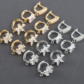 M1046 10pcs/lot Flower Shape Gold Silver Color Metal Zircon Diy Earring Hook for Women Jewelry Making Accessories in Bag