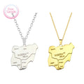 SSeesy Waterproof Customize Fashion Jewelry Africa Ghana Nigeria Jamaica Map Stainless Steel Necklace for Men