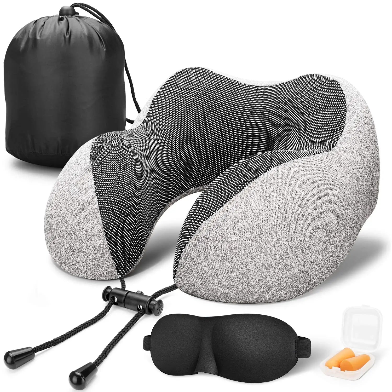 3 in 1 Set Friendly Sleep U Shaped Neck Pillow Rest Reading Folding Neck Support Memory Foam Travel Pillow for Airplane
