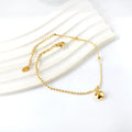 Trendy Anklet PVD 18k Real Gold Stainless Steel Lucky Letter Anklets Dainty Classic Beads Chain Anklets for Women Jewelry