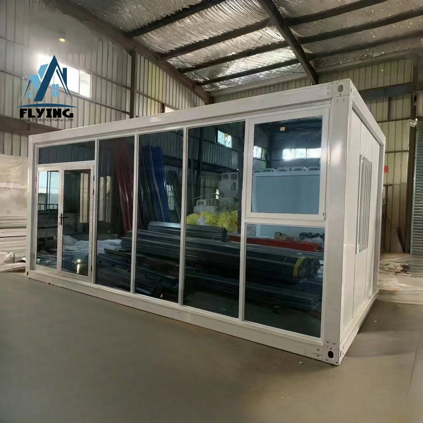 20ft 40ft Glass Prefabricated Mini Container House 2-3 Bedroom Living Office Shop Hotel School Durable Steel for Tiny Home