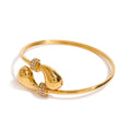 Women's Luxury Designer Stainless Steel Bracelet 18k Gold-plated Opening Inlaid Zircon Water Droplet Bracelet Fashion Jewelry