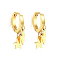 Waterproof 18K Gold Plated Earrings Custom Fashion Jewelry Women Stainless Steel Star Charm Huggie Hoop Earrings
