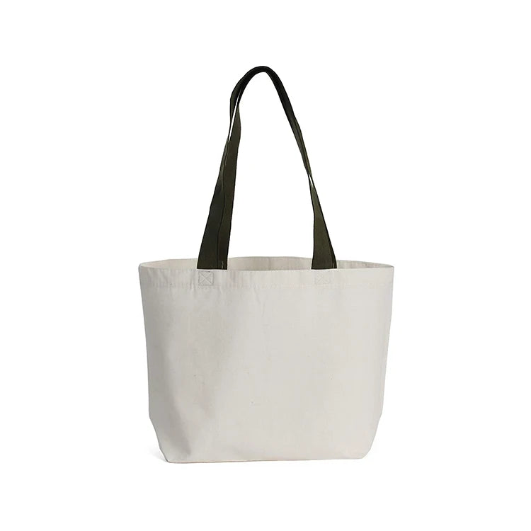 Custom Reusable Simple Design Printed High End Eco Friendly Shopping Durable Canvas Tote Bags Cotton Bag with Webbing Rope
