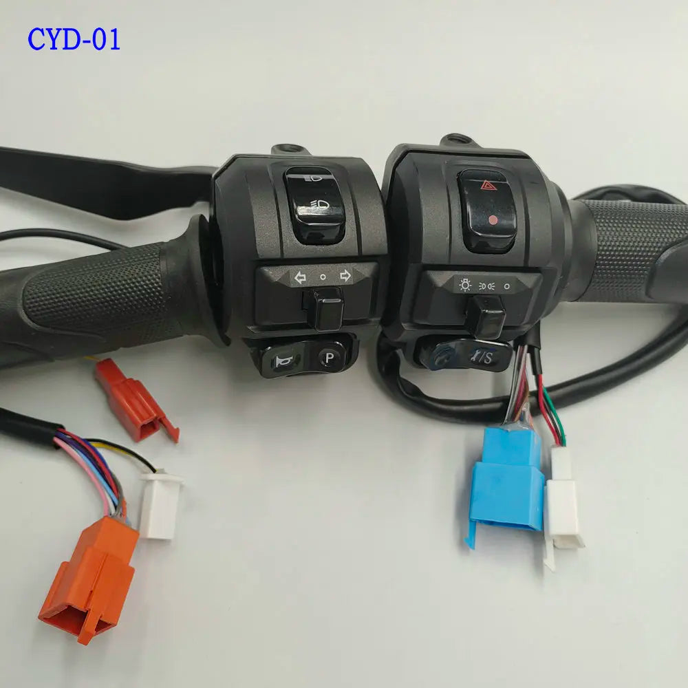 Electric Bicycle THROTTLE SCOOTER HandleBAR+Combination Switch LIGHT+TURNING+HORN+PARK BUTTON Assembly TRICYCLE GRIPS DIY PART