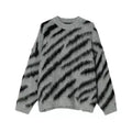 Custom Logo Men's Winter Knitted Oversized Jumper Breathable Mohair Jacquard Pullover Crew Neck Knitwear