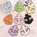 Colors Ship Anchor Shape Towel Chenille Embroidered Patch for Woman Coat