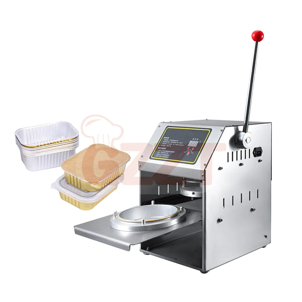 Hot Selling Die Cut Pieces Aluminum Foil Lid Instant Noodle square Round Cup Bowl Tray Sealing Machine for Sale