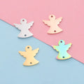 Factory Customization Mirror Polished Name Laser Engrave Pendant Stainless Steel Custom logo Angel Charm for Jewelry Making