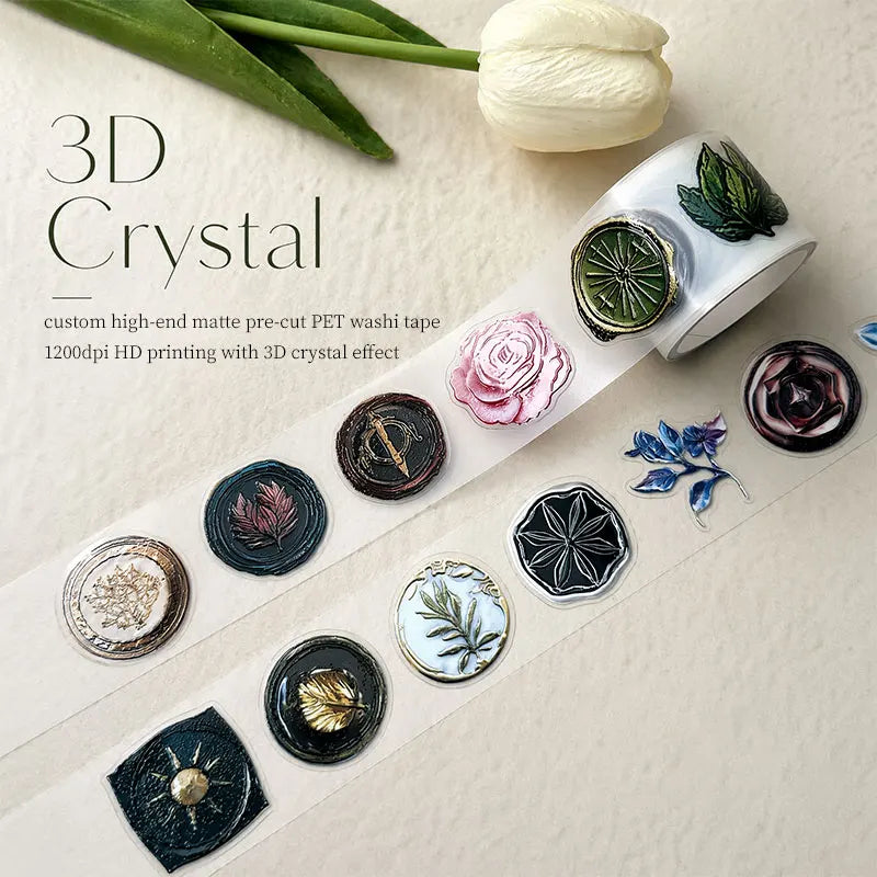 Custom Raised 3D Gloss Kiss Cut Clear PET Tapes Sticker Rolls Manufacturer