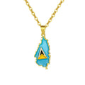 World Map Necklace Mexico Lebanon Saint Lucia Map Jewelry Pendant