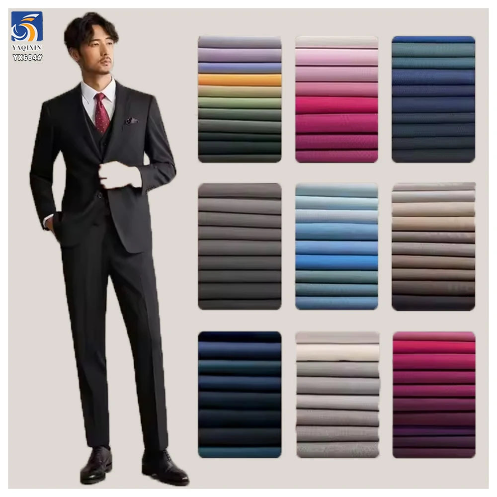 YX684 Wholesale 80% Polyester 20% Viscose Suit Fabric for Men Soft Dyed Twill Pants Fabric Uniform Man Suit Fabric