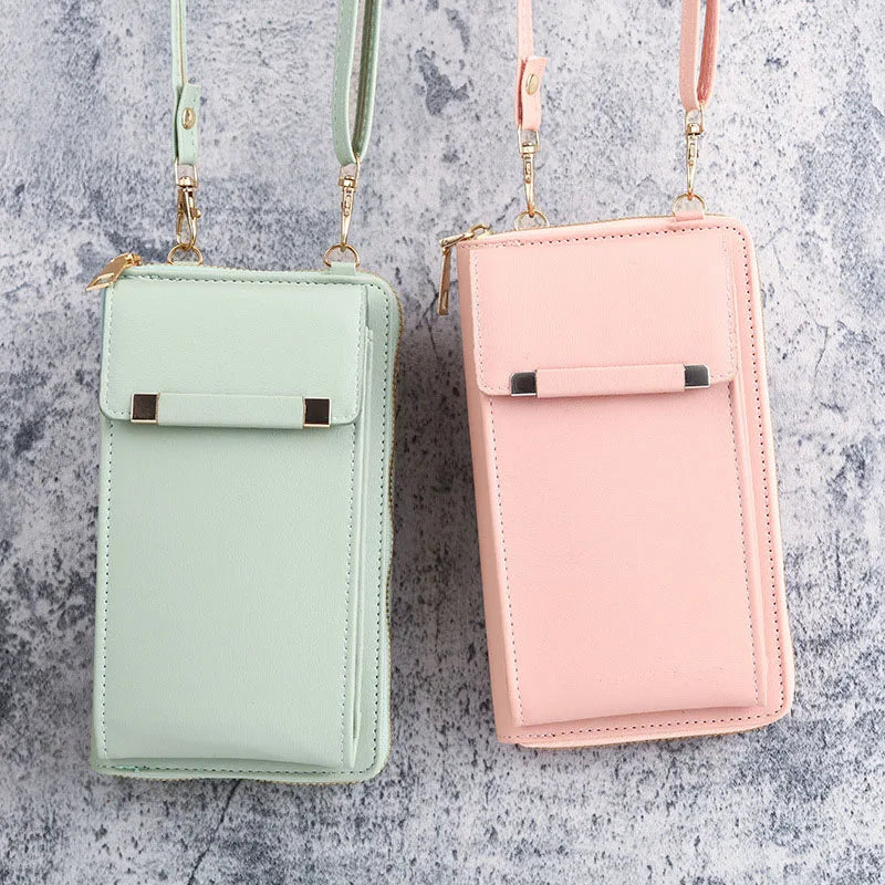 2022 Solid Color Phone Bag Crossbody Women Simple Large Capacity Vertical One Shoulder Bag for Student