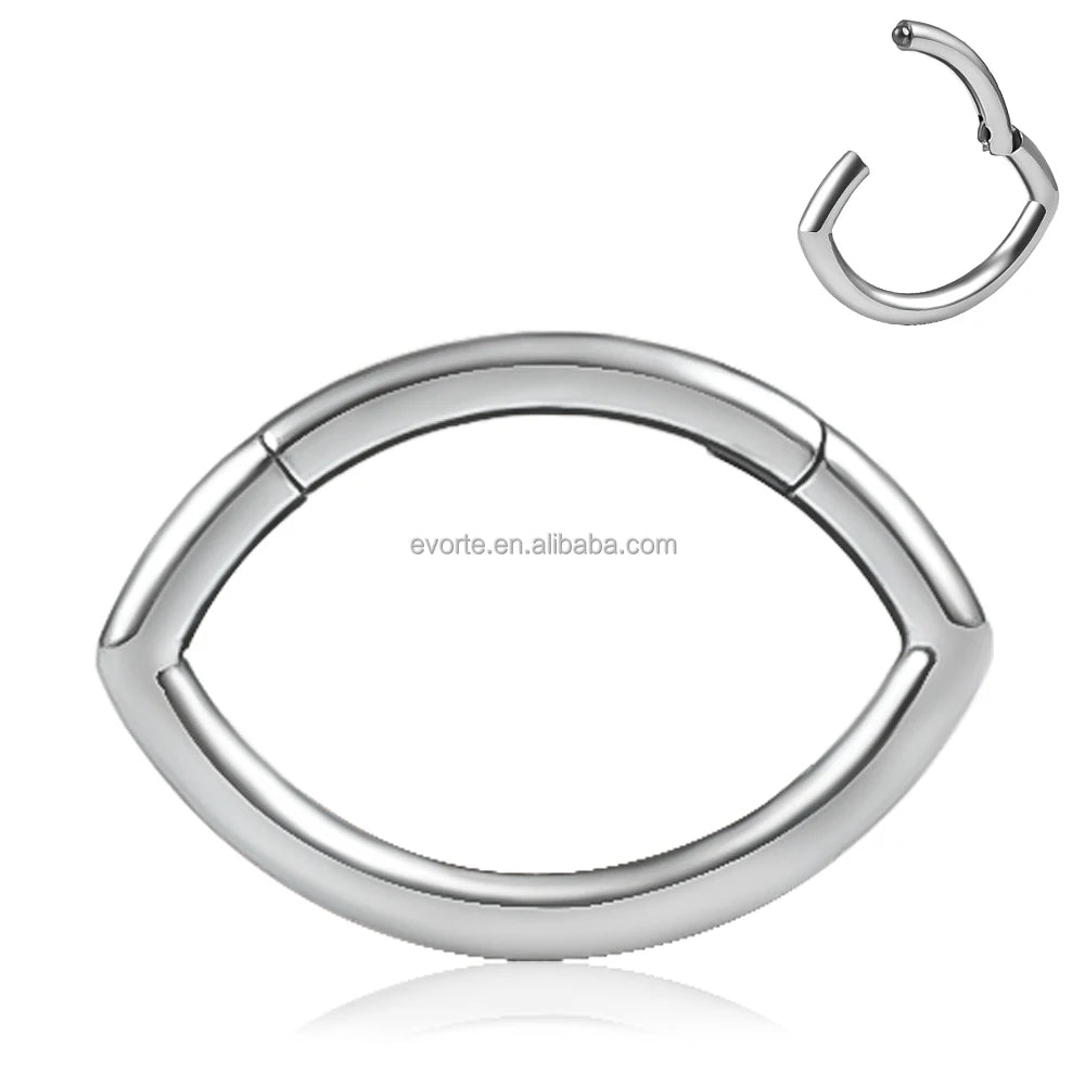 Evorte G23 Titanium Trendy Gold Plated Nose Segment Clicker Ring Septum Tragus Labret Stud Barbell Nasal Labret Piercing Jewelry