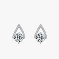 Ailmay Genuine 925 Sterling Silver Luxury Water Drop Shape Sparkling CZ Stud Earrings for Women Wedding Fine Female Jewelry