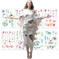 New Creative Hand Drawn Flower Temporary Tattoo Stickers | Water Transfer Face Body Art | Fashionable Non-Toxic | Party Festival