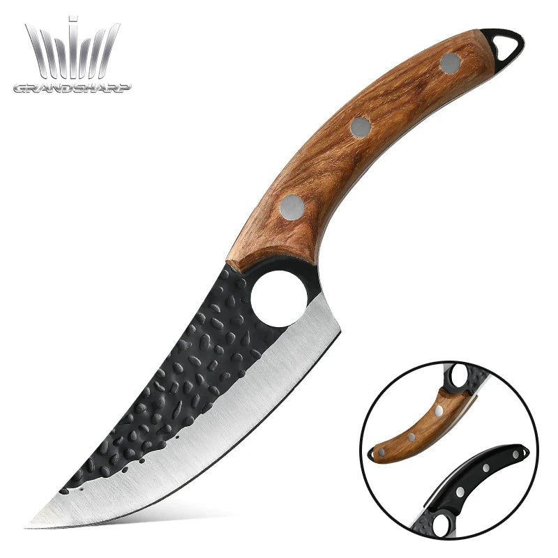 Grandsharp Hot Sale 6 Inch Professional Wholesale Chef Knife Stainless Steel Boning Knife Kitchen Cutlery BBQ Outdoor Tools