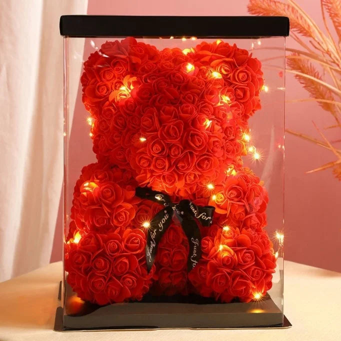 AYOYO OEM Rose  Foam Rose Bear Gift Box Happy Mothers Day Gifts 2025