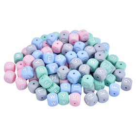 Wholesale Geedyn SiB040 Classic Custom Logo Customized Colorful Square Silicone Letter Beads DIY Fashion Alphabet Bracelet