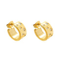 2022 Trendy Earring 18K Gold Plated Band C Hoop Dainty Zirconia Earrings Stainless Steel Earrings Wholesale