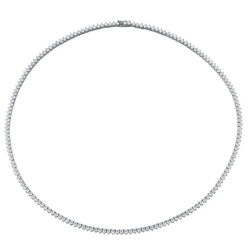 S925 Sterling Silver Moissanite Diamond Necklace Premium Silver Plated Jewelry for Wedding Party Engagement