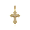 Fashion Design Cross Pendant Necklace 18K Gold Rhodium Plating 5A Zircon Pendant Jewelry Hip Hop Cross Pendant