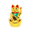 4 Inches Battery Power Plastic Japanese Fortune Cat White Golden Black Color Waving Arm Lucky Cat Maneki Neko for Car Home Decor