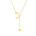 Dainty 18K Gold Plated Stainless Steel Jewelry Gift Party Moon Star Pendant Necklace Clavicle Chain Necklaces for Women