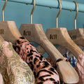 Multiple Sizes High End Wood Hanger for Clothing Flocking Non-slip Hanger Camphor Wood Clothes Hanger With Clip