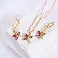 Zirconia Jewelry Set Wedding Necklace Italian Gold Plated Jewelry Sets Diamond Earring Women Bridal Jewelry Sets 18K Gold Plated