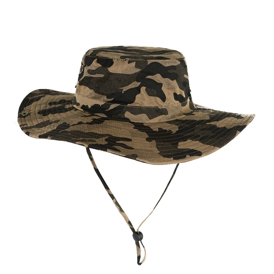 Summer Camouflage Bucket Flap Sun Protection Boonie Hats Wholesale