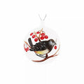 Custom Luxury Hand Painted Bird Ornament New Christmas Plastic Ball Tree Decoration Printed Glass Material