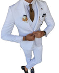 New Design Solid Men Suits 3 Pcs Slim Fit Wedding Tuxedos Groom Prom Blazer Terno Masculino Costume Homme Jacket+Pant+Vest
